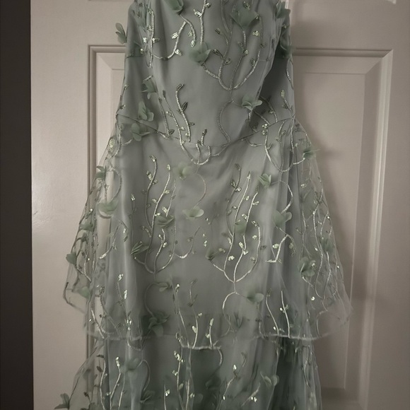 Dessy Collection Celadon Gown - Picture 2 of 9